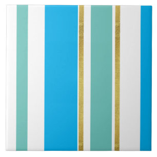 Ceramic Tile - Cool Blue Gold Split