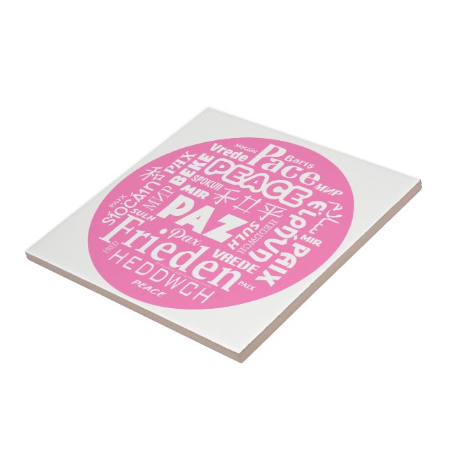 Ceramic tile display Peace Paz Pax multilingual (Side)