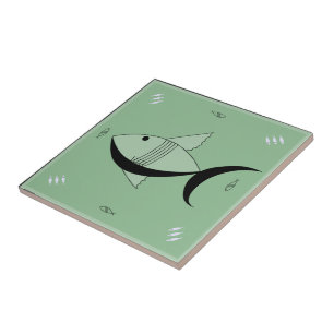 Ceramic Tile FABULOUS 1950s FISH Retro Vintage