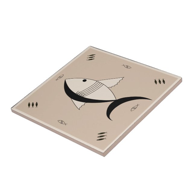 Ceramic Tile FABULOUS 1950s FISH Retro Vintage (Side)