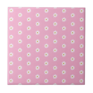 Ceramic Tile Featuring a Blooming Flower Design