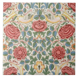Ceramic tile fireplace William Morris designs 016