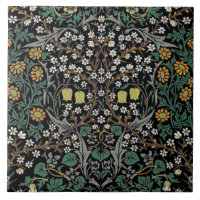 Ceramic tile fireplace William Morris designs 024