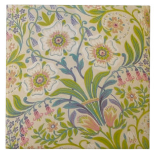 Ceramic tile fireplace William Morris designs 025