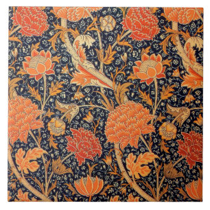 Ceramic tile fireplace William Morris designs 06