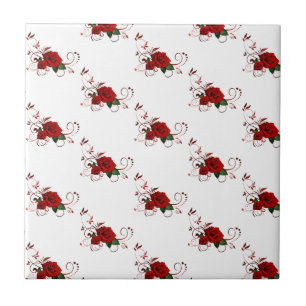 Ceramic Tile Floral Red Rose
