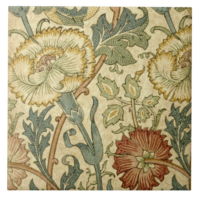 Ceramic Tile - Floral Vintage Print (Front)