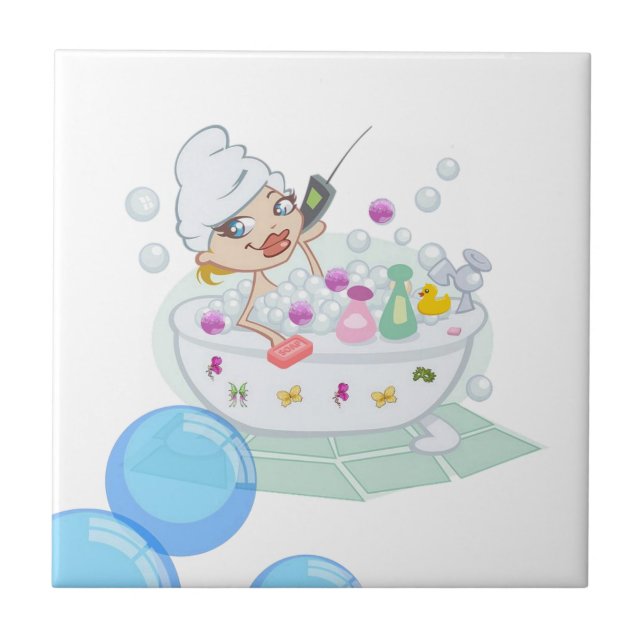 Ceramic Tile Girly Fashion Bubble Bath (Front)