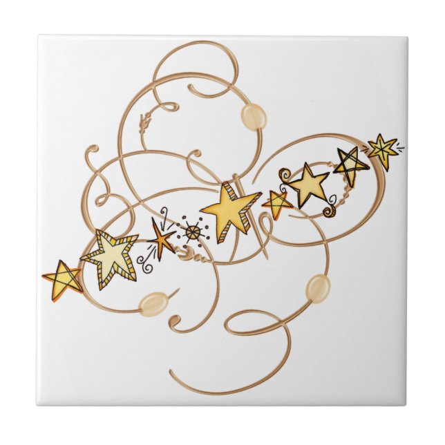 Ceramic Tile Gold Stars  (Front)