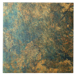 Ceramic Tile - Green Yellow Rust Textured Tile