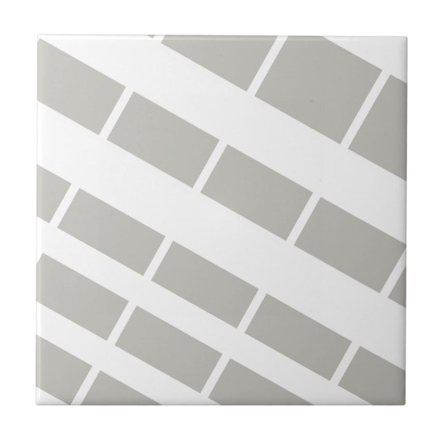 Ceramic Tile Grey & White Stripe (Front)