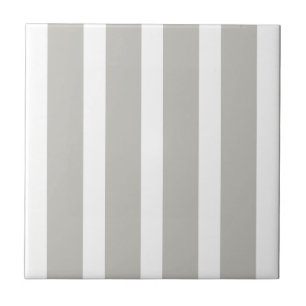 Ceramic Tile Grey & White Stripe Square