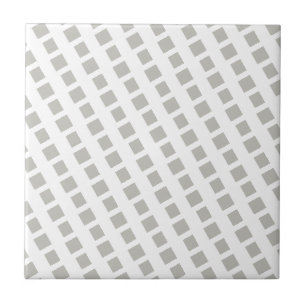 Ceramic Tile Grey & White Stripe Square