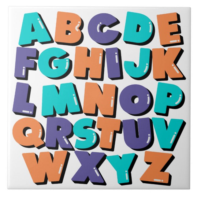 Ceramic Tile - Happy Letters (Front)