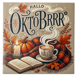 Ceramic tile "Hello Oktobrr" - Autumn decoration