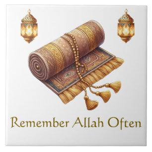 Ceramic Tile-Islamic Prayer Mat – Tasbeeh Design Tile