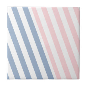Ceramic Tile Pink & Blue Stripe