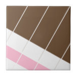 Ceramic Tile Pink Brown White Stripe<br><div class="desc">Ceramic Tile Something for everyone offers customized personalized tiles especially designed to enhance the beauty of your home. This uniquely designed tile guarantees a beautiful finish to all your home decor tile designs. While you are here already you may want to view other related bathroom items such as, shower curtain...</div>