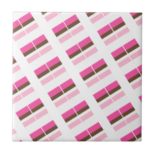 Ceramic Tile Pink Brown White Stripe