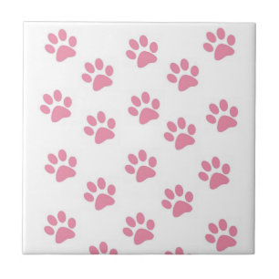 Ceramic Tile Pink Paws Animal Shelter Cats Dogs