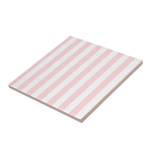 Ceramic Tile Pink & White Stripe