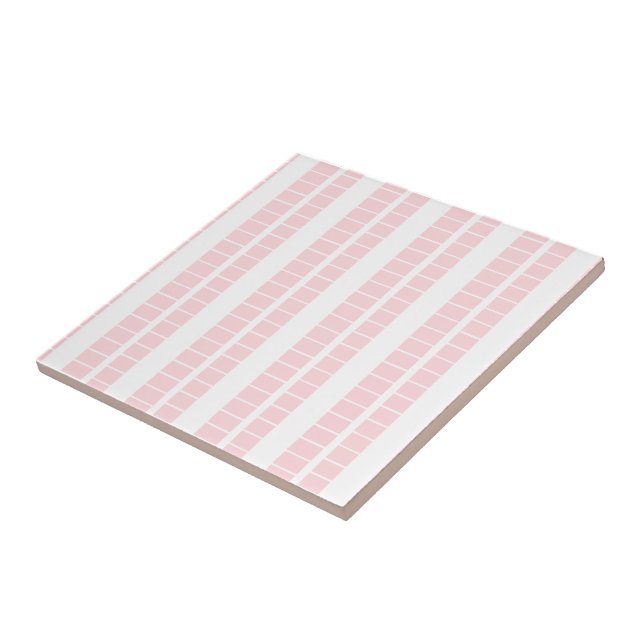 Ceramic Tile Pink & White Stripe (Side)