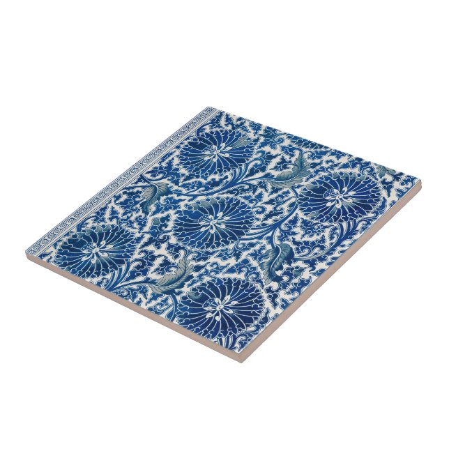 Ceramic Tile Pretty Antique Chinese Pattern Flower (Side)