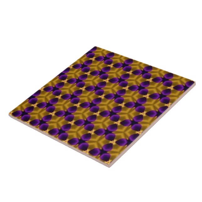 Ceramic Tile - Purple & Gold Triquetras (Side)