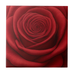 Ceramic Tile - Red Rose Flower
