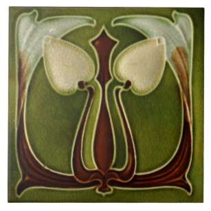 Ceramic Tile - Reproduction Art Nouveau Tulips