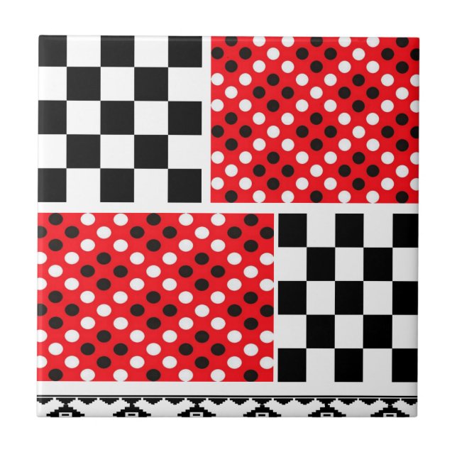 Ceramic Tile Rustic Red Abstract  (Front)