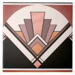 Ceramic Tile - Sangria Art Deco Fan Design<br><div class="desc">Beautiful Art Deco fan design.</div>