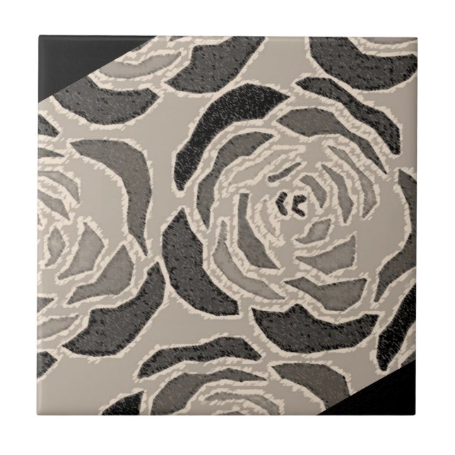 Ceramic Tile Sepia Leopard Pattern (Front)