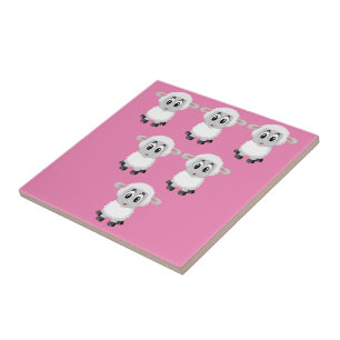 Ceramic Tile Sheep Pink