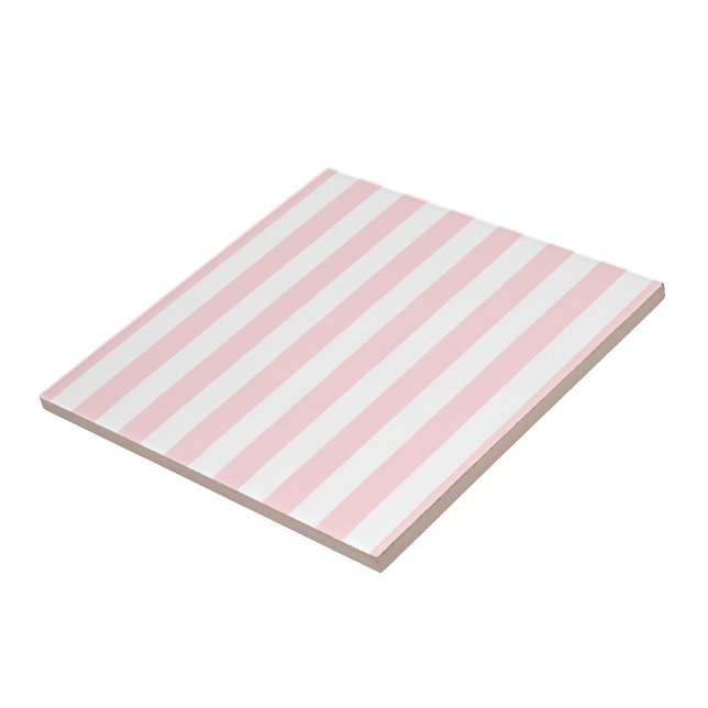Ceramic Tile Stripe Pink & White Stripe (Side)