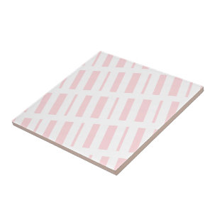 Ceramic Tile Stripe Pink & White Stripe