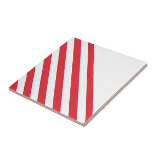 Ceramic Tile Stripe Red & White Stripe