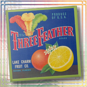 CERAMIC TILE - "Three Feather" - Crate label
