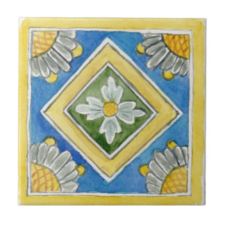 Ceramic tile Traditional Sicilian yellow blue