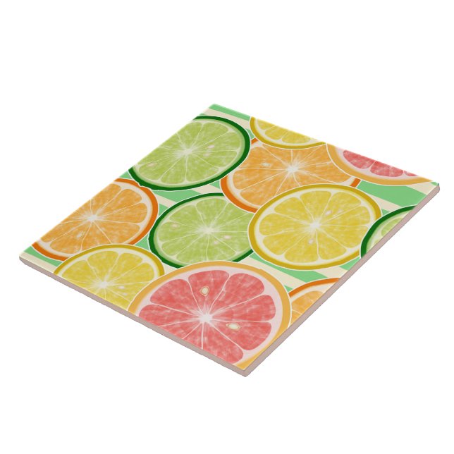 Ceramic Tile/Trivet-Citrus Ceramic Tile (Side)