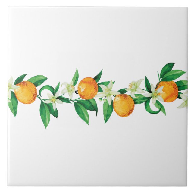 Ceramic Tile/Trivet-Citrus Ceramic Tile (Front)