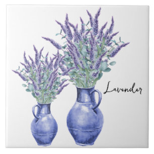 Ceramic Tile/Trivet-Floral Lavender Tile