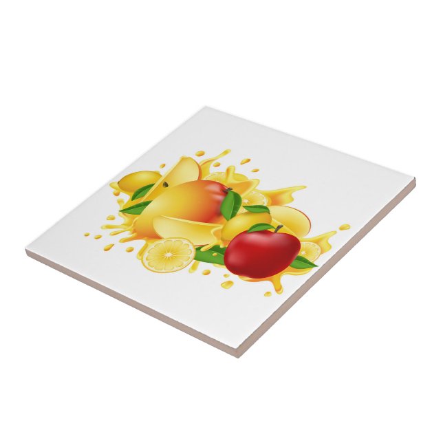 Ceramic Tile/Trivet-Fruits Ceramic Tile (Side)