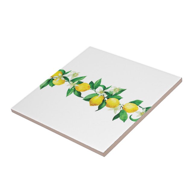 Ceramic Tile/Trivet-Lemons Ceramic Tile (Side)
