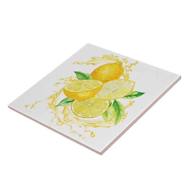 Ceramic Tile/Trivet-Lemons Ceramic Tile (Side)