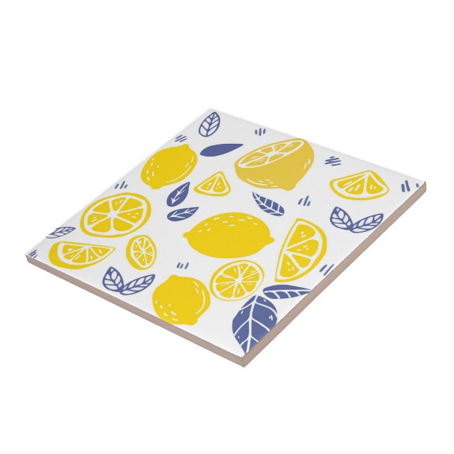 Ceramic Tile/Trivet-Lemons Ceramic Tile (Side)