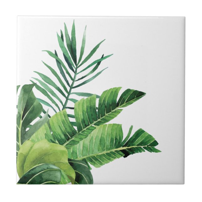 Ceramic Tile/Trivet-Tropical Palms  Tile (Front)