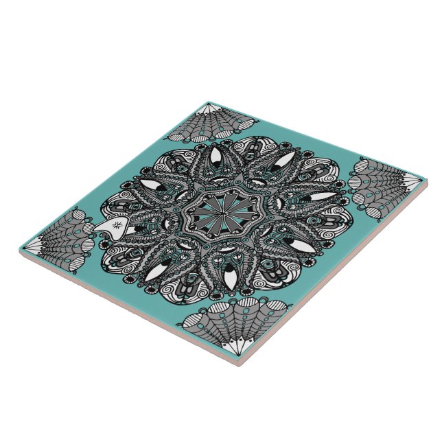 Ceramic Tile Turqoise B "The Touch Of Infinity" (Side)