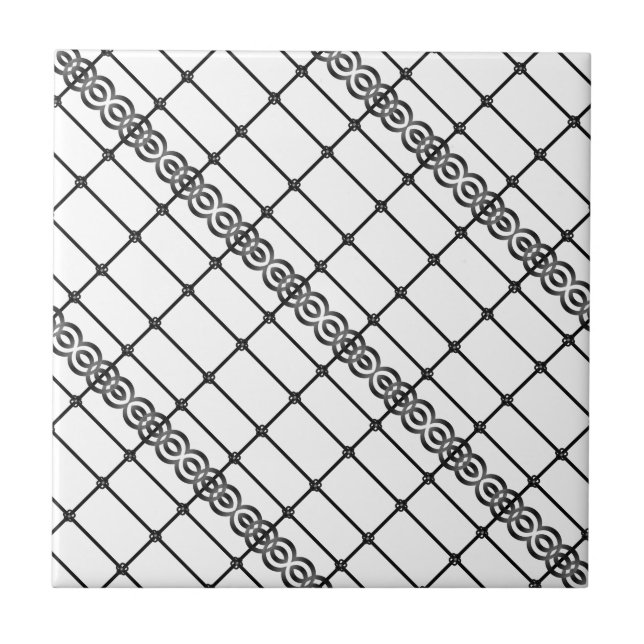 Ceramic Tile White and Black (Front)