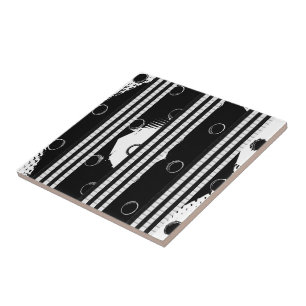Ceramic Tile White and Black